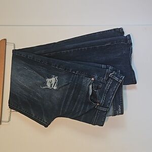 American Eagle Destressed Kick Boot Jeans